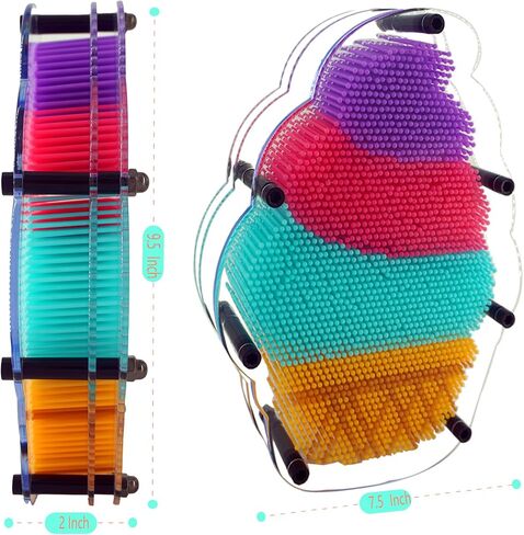 3D Pin Art Sensory Toy Rainbow Needles Fidget Palm Board Extra Large(6 x 8 Inches) Arouse Sense of Imagination Innovative Boundless Creativity in Kuwait
