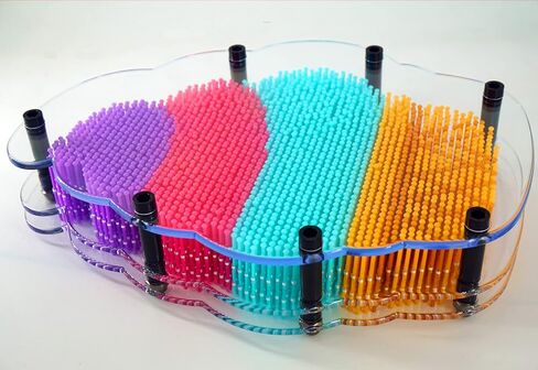 3D Pin Art Sensory Toy Rainbow Needles Fidget Palm Board Extra Large(6 x 8 Inches) Arouse Sense of Imagination Innovative Boundless Creativity in Kuwait