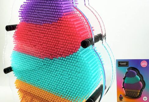 3D Pin Art Sensory Toy Rainbow Needles Fidget Palm Board Extra Large(6 x 8 Inches) Arouse Sense of Imagination Innovative Boundless Creativity in Kuwait