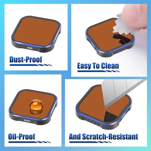 مجموعة مرشح FPVERA ND لـ GoPro Hero 12 11 10 9 أسود، 6 عبوات CPL ND8، ND16، ND32، ND64، ND1000 مجموعة مرشح عدسات الكاميرا المستقطبة مع إطار من سبائك الألومنيوم وزجاج بصري HD AGC مطلي بـ 18 طبقة in Kuwait