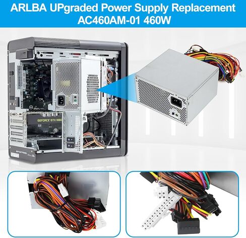 ترقية HU460AM-01 460W مزود الطاقة AC460AM-01 DPS-460DB-15 WY7XX WC1T4 D460AM-03 L350AM-00 متوافق مع Dell XPS 8930 8920 8910 8900 8700 8300 8100 Alien-Ware Aurora R5 in Kuwait