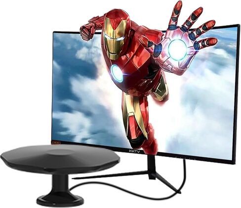 Outdoor TV Antenna 360° omnidirectional Reception Over 100 Miles Range Enhanced VHF and UHF 4K HD Digital TV Antenna, 32 feet RG6 coaxial Cable (Outdoor TV Antenna Black) in Kuwait