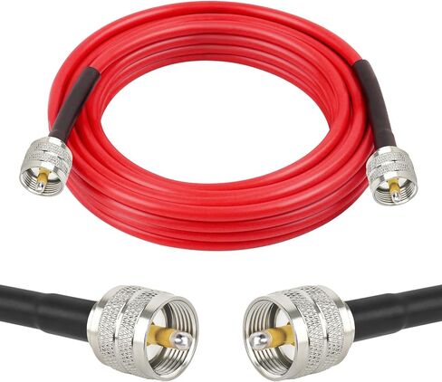 CB Coax Cable - 15FT RG58 PL-259 UHF Male to Male Cable low loss CB Antenna Cable CB Radio Coaxial Cable for CB Radio, Ham Radio, Amateur Radio, Antenna Analyzer, SWR Meter (Red) in Saudi Arabia