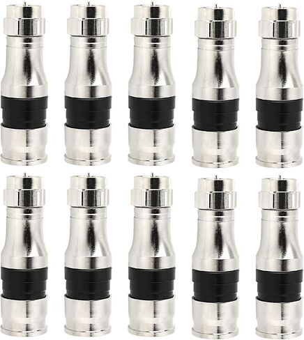 RG11 Connectors 10 Pack,F Type Connectors,RG11 Coax Cable Compression Fitting with Weather Seal O Ring,F Connectors for RG11 Coaxial Cable in Saudi Arabia