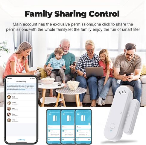نظام أمان المنزل الذكي من Alexa - مستشعرات إنذار النوافذ، إنذار الباب لسلامة الأطفال، نظام إنذار باب ثلاجة الفريزر، نظام أمان الشقة، إنذار واي فاي للفريزر، مستشعر رنين باب الحركة in Saudi Arabia