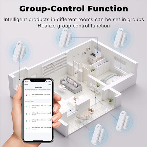 نظام أمان المنزل الذكي من Alexa - مستشعرات إنذار النوافذ، إنذار الباب لسلامة الأطفال، نظام إنذار باب ثلاجة الفريزر، نظام أمان الشقة، إنذار واي فاي للفريزر، مستشعر رنين باب الحركة in Saudi Arabia