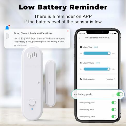 نظام أمان المنزل الذكي من Alexa - مستشعرات إنذار النوافذ، إنذار الباب لسلامة الأطفال، نظام إنذار باب ثلاجة الفريزر، نظام أمان الشقة، إنذار واي فاي للفريزر، مستشعر رنين باب الحركة in Saudi Arabia