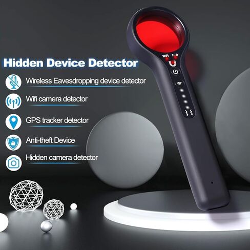 أجهزة كشف الكاميرا الخفية للفنادق، كاشف الأخطاء، جهاز تعقب GPS، ماسح ضوئي لاسلكي للحمام المكتبي عبر Airbnb، حساسية 4 مستويات، مضاد للسرقة باللون الأسود in Kuwait