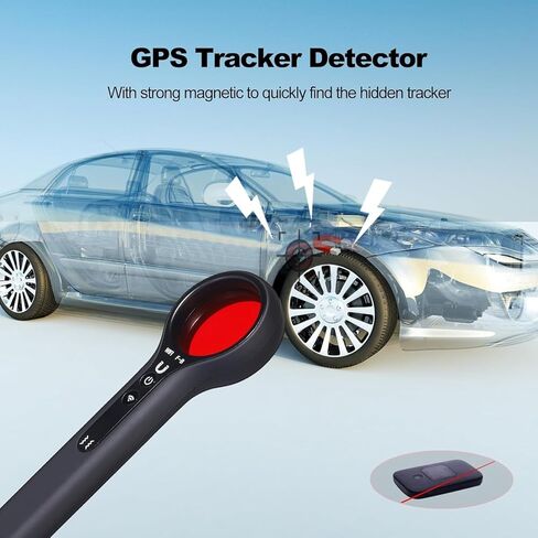 أجهزة كشف الكاميرا الخفية للفنادق، كاشف الأخطاء، جهاز تعقب GPS، ماسح ضوئي لاسلكي للحمام المكتبي عبر Airbnb، حساسية 4 مستويات، مضاد للسرقة باللون الأسود in Kuwait