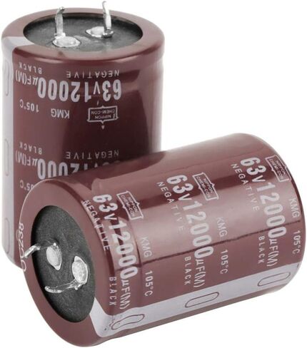 2PCS 12000uF 63V Capacitor Audio,Audio Electrolytic Capacitor for Blocking, Coupling, Bypass, Filtering Capacitor Car Audio HIFI in Saudi Arabia