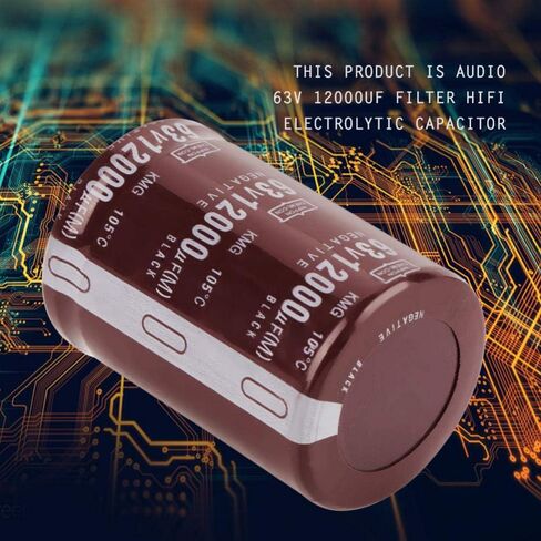 2PCS 12000uF 63V Capacitor Audio,Audio Electrolytic Capacitor for Blocking, Coupling, Bypass, Filtering Capacitor Car Audio HIFI in Saudi Arabia