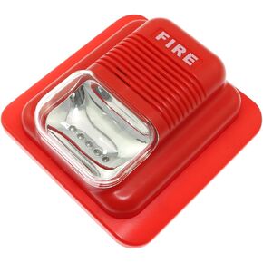 Maxmoral Fire Alarm Fire Sound and Light Alarm 12/24V DC Wired Fire Alarm Strobe Siren Sound Alarm Safety System Sensor with LED Flashing Light Indicator