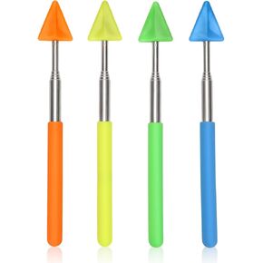4pcs Teacher Pointer Stick Arrow, Telescopic Pointer Stick Funny Arrow Pointer Triangular Retractable Pointer Extendable Handheld Guiding Stick for School Office Presentation Classroom