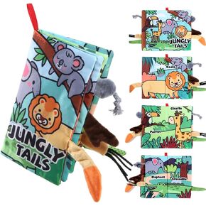 Books for Babies, Tummy Time Soft Cloth Toys, 0-6 Months Touch and Feel Crinkle Sensory Baby Book for Babies Girls 6 to 12 Months, Stroller Car Seat Toy, Newborn Infant Boy Gifts