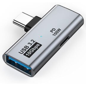USB C to USB OTG and Charger Adapter, 2-in-1 USB Type C 3.2 OTG Splitter with Type C 100W PD Fast Charging Adapter for iPhone 15/15 Plus/15 Pro/15 Pro Max, MacBook Air/Pro, iPad Pro, Galaxy S24/S23