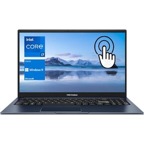 كمبيوتر محمول ASUS Vivobook، شاشة لمس FHD مقاس 15.6 بوصة، معالج Intel Core i7-1255U، ذاكرة الوصول العشوائي 16 جيجابايت، 1 تيرابايت SSD، لوحة مفاتيح بإضاءة خلفية، لوحة مفاتيح رقمية، كاميرا ويب، HDMI، Wi-Fi 6، Windows 11 Home، أزرق