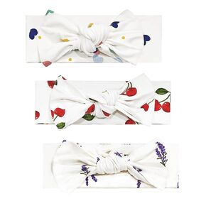 Baby Stretchy Headbands Viscose from Bamboo Bow Hairbands Hair Accessories, Lavender/Heart/Cherry, One Size