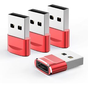 USB C Female to USB A Male Adapter 4 Pack, Type C Charger Cable Power Converte Compatible with Apple Watch Ultra iWatch 8 7, Phone 15 14 13 12 11 Pro Plus Max, iPad, Samsung Galaxy S23 S22