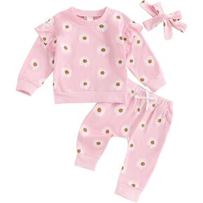 ملابس طفل رضيع فتاة ديزي كشكش البلوز البلوز السراويل عقال الخريف وتتسابق 6 12 18 24 شهرا in Kuwait