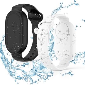 FGERWZ【2 Pack】 for Samsung Galaxy Smart Tag 2 Bracelet, Soft Silicone Case SmartTag 2 Holder Hidden Wristband Waterproof Full Cover Watch Band for Toddler Child Elderly (Pink+Purple)