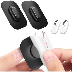 2Pack Case for Samsung Galaxy SmartTag2 with 3M Adhesive Sticker Hidden Full Protective Silicone Case Anti-Lost Scratch Resistant Protective Cover for Smart tag 2 Tracker (Black+Black)