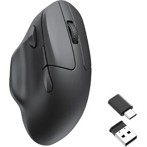 Keychron M7 Wireless Computer Mouse, 26K DPI Optical Computer Mouse, 2.4 GHz/Bluetooth/Wired with Macro Button 63g Lightweight Ergonomic, Up to 70 Hours Worktime for Laptop macOS/Windows - Black