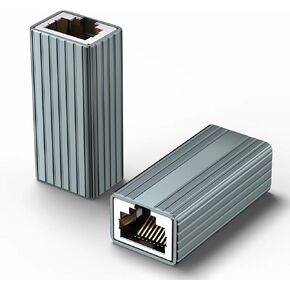 Ethernet Extender 10Gbps, 2 Pack Ethernet Coupler for Cat8 Cat7 Cat6 Cat5 Cable, 328ft Long Distance Extend, Aluminum Alloy Shell