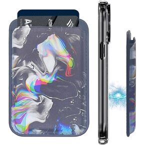 Magnetic Wallet Cell Phone Card Holder for Phone Case with Mag-Safe Case PU Leather Wallet for iPhone 15 14 13 12 Pro/Pro Max/Plus/Mini (Black America Flag)