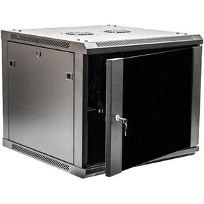 Navepoint 9U Deluxe IT Wallmount Cabinet Enclosure 19-Inch Server Network Rack with Locking Glass Door 24-Inches Deep Black with Shelves in Kuwait