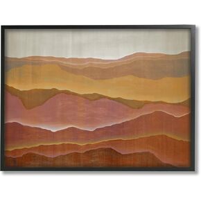 Stupell Industries Warm Glowing Mountain Range Overlay Desert Landscape Framed Wall Art, Design By Liz Jardine