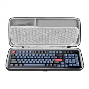 GEEKRIA 90%-96% Keyboard Case, Hard Shell Travel Carrying Bag for 100 Keys Computer Mechanical Portable Keyboard, Compatible with EPOMAKER TH98 96%, Keychron K4/ K4 Pro/ V5/ Q5