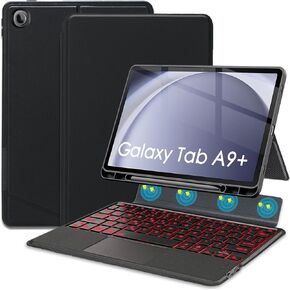 Backlit Touchpad Keyboard Case for Samsung Galaxy Tab A9 Plus 11 inch 2023, Backlight Multi-Angle Kickstand,Portrait/Landscape Stand Detachable Magnetic Cover Case for Tab A9+ (X210/X216/X218)