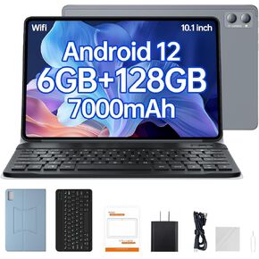 Tablet 10 inch Android Tablet,6GB RAM 128GB ROM,1080P IPS FHD Screen,Android 12 Tablets with 7000mAh Battery,13mp+5MP Camera,Stereo Speasker, Bluetooth 5.0 Parental Control,WiFi Type-C, GPS