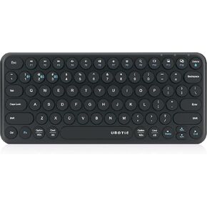 UBOTIE Portable Bluetooth Keyboard, Wireless Colorful Slim Compact 78keys Silent Scissor Switch Round Keycap with Power on/off for Tablet, PC Laptop Smart Phones（Purple