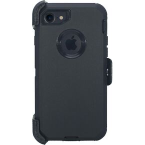Muscle Series Holster Case for Apple iPhone 7 / iPhone 8 / iPhone SE “2020" (4.7") 2-in-1 Protective Defender w Screen Protector & Belt-Clip & Kickstand/Shock & Drop Proof – Black/Black