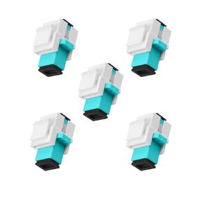 20 pcs Fiber Optic Coupler SC Keystone Jack Coupler SC Simplex Singlemode APC Adapter for Fiber Wall Plate (White)
