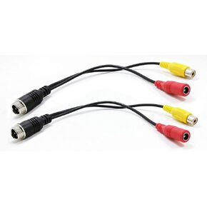 WANYING (2 pcs Pack) M12 Adapter 4 Pin Female Aviation Plug to RCA AV + DC Male Extension Cable for Car Camera