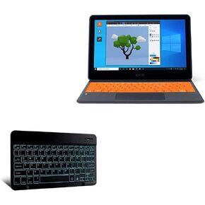 BoxWave Keyboard Compatible with Kano PC Touchscreen Laptop and Tablet 1110-01 (11.6 in) - SlimKeys Bluetooth Keyboard - with Backlight, Portable Keyboard w/Convenient Back Light - Jet Black