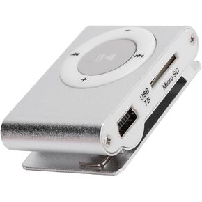 Lightweight Back Clip Mp3 Player,Portable Mini Player Backclip Mp3 Lossless Sound Music Player for Running Sports Home Office Outdoor Silver