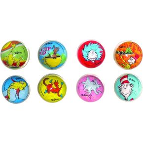 Raymond Geddes Dr. Seuss 32mm High Bounce Balls (Set of 100) - Assorted Small Bouncy Balls for Kids Party Favors – Novelty Toys
