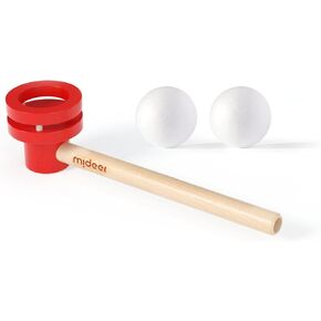 MiDeer Floating Blow Pipe Balls Game, Stress Reliever Balance Blowing Toys for Kids and Adults, Educational Wooden Blowing Toys Party Supplies