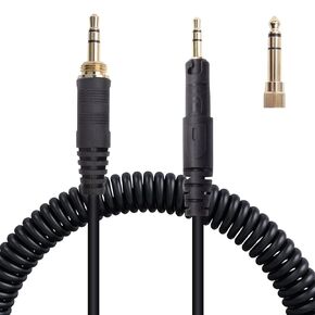 ATH-M50x Replacement Cable, Compatible with Audio Technica ATH-M50x、ATH-M40x、ATH-M70x、ATH-M60x Coiled AUX Headphone Extension Cable with 6.35mm Adapter(4ft extends to 10ft) (ATH-M50x/M40x/M60x/M70x)