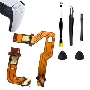 MYPUQIAO 5 Sets Microphone Flex Cable Replacement for PS5 V2 2.0 BDM-020 Left and Right Handle Inner Mic Ribbon, Playstation 5 Speaker L R Connector Cable Dualsense Controller with Repair Tool Set(V2)