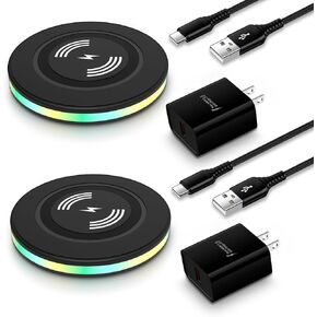 15W Fast Wireless Charger Samsung Android Wireless Charging Pad with QC 3.0 Adapter for Samsung Galaxy S24 S23 S22 Ultra S21 S20 Note20, iPhone 15 14 13 12 11 Pro Max,Google Pixel 8 Pro 7a 7 6 5 4 XL