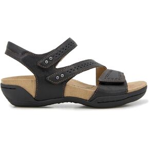 Jambu Womens Makayla Geometric Perforated Flat Athletic Sandals Casual Low Heel 1-2" - Brown