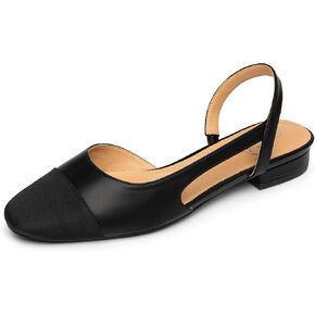 Trary Flats for Women,Black Shoes Women, Womens Flats Comfortable Dressy, Slingback Flats for Women, Ankle Strap Flat Dress Shoes for Women, Womens Flats, Round Toe Black Flats for Women Dressy