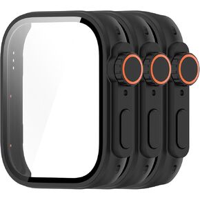 3Pack Screen Protector Case Compatible with Huawei Watch Fit 3 Cases Scratched Screen Protectors Intended for Huawei Watch Fit3 (Black)