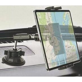woleyi Metal Tablet Holder for Car Mount - Heavy Duty Tablet & iPad Mount for Truck Dashboard Windshield with Super Suction Cup, for iPad Pro 12.9 Air Mini, Galaxy Tab, Z Fold, iPhone, 4.7-13" devices