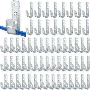 Gisafai Cable Support J-Hook, 3/4 Inch Metal Garage Hooks for Hanging, Heavy Duty Network J-Hook for Cable and Wire Management Wall Attaching J Utility Hooks, G60 Galvanized Steel, Silver (200)