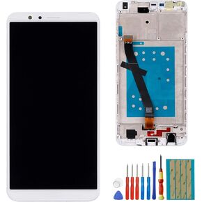 New LCD Display Compatible with Huawei Mate SE/Honor 7X BND-AL10 L21 L24 TL10 (Huawei Logo) Assembly digitizer White Display with Frame+ Tools